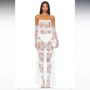 Lovers + Friends White Lace Dress